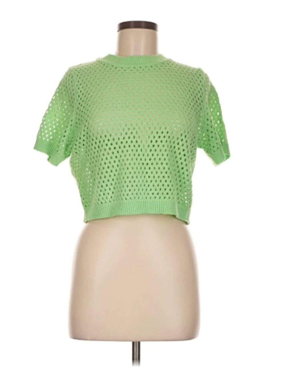H&M Cropped Open Knit Short Sleeved Sweater